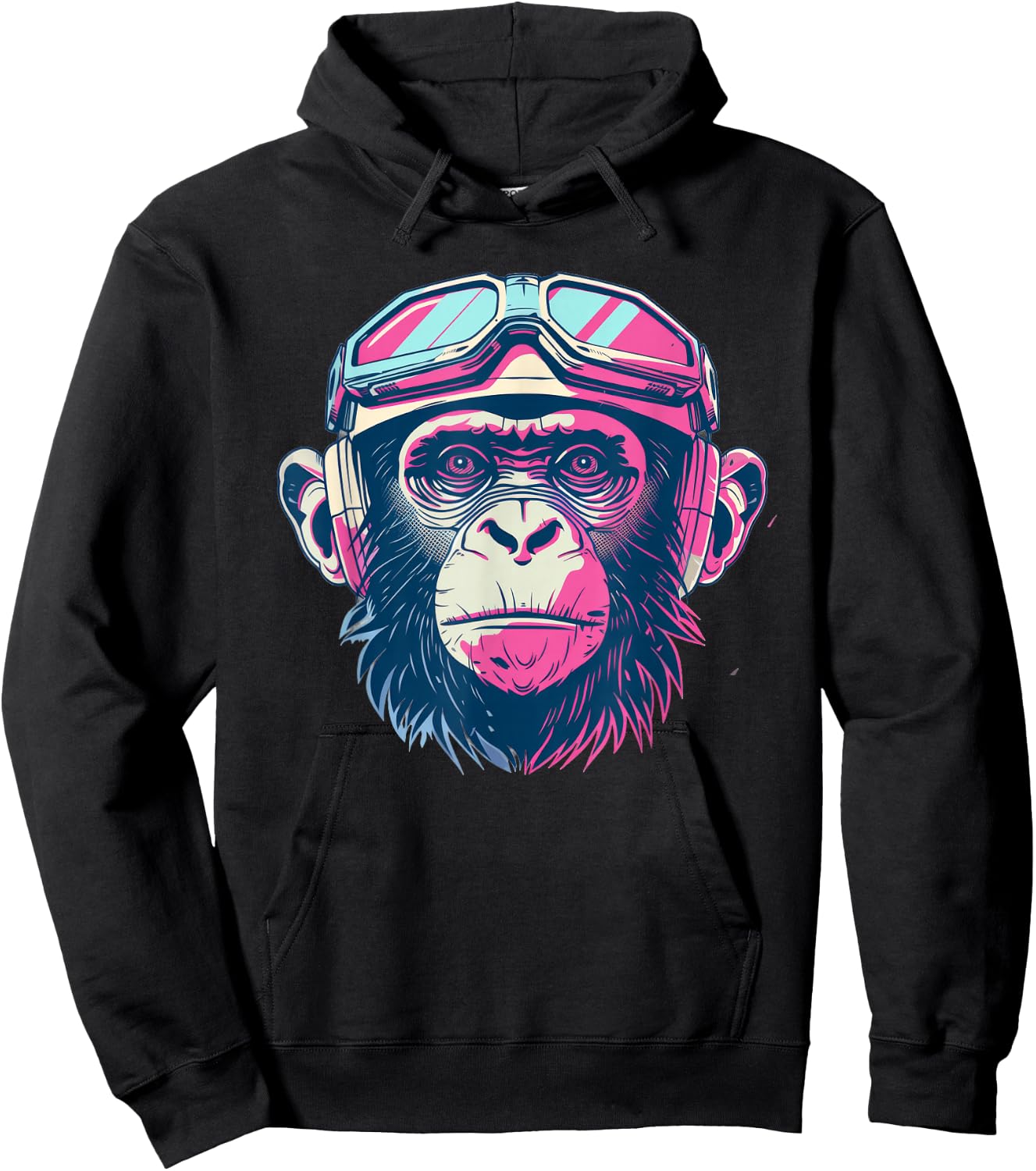 Capuchin Monkey Retro Sci-Fi Hoodie - Hoodie | Black