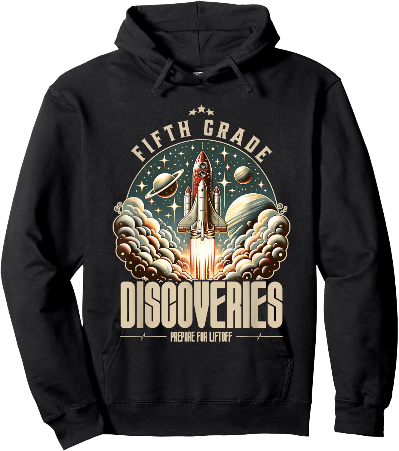 Fifth Grade Back To School Space Rocket Astronaut Hoodie - Hoodie | Black