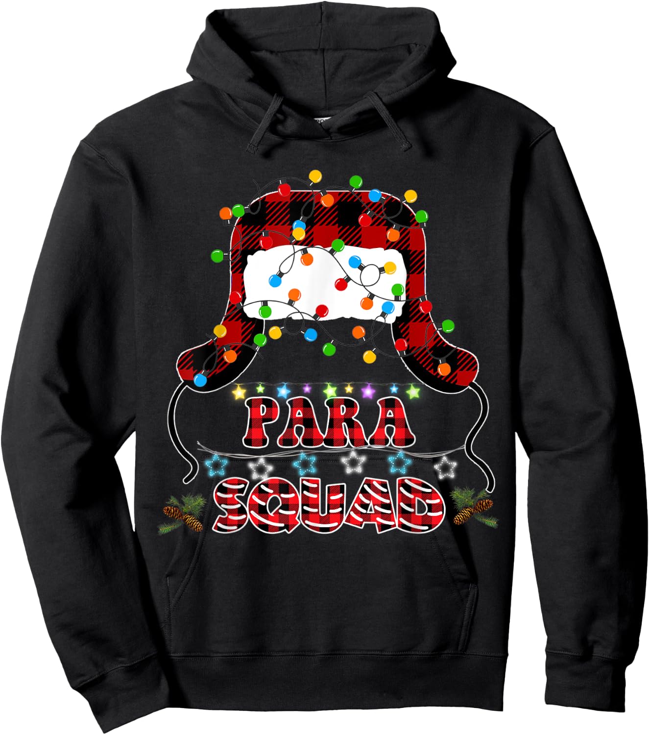 Para Crew Xmas Santa's Favorite Paraprofessional Squad Hoodie - Hoodie | Black