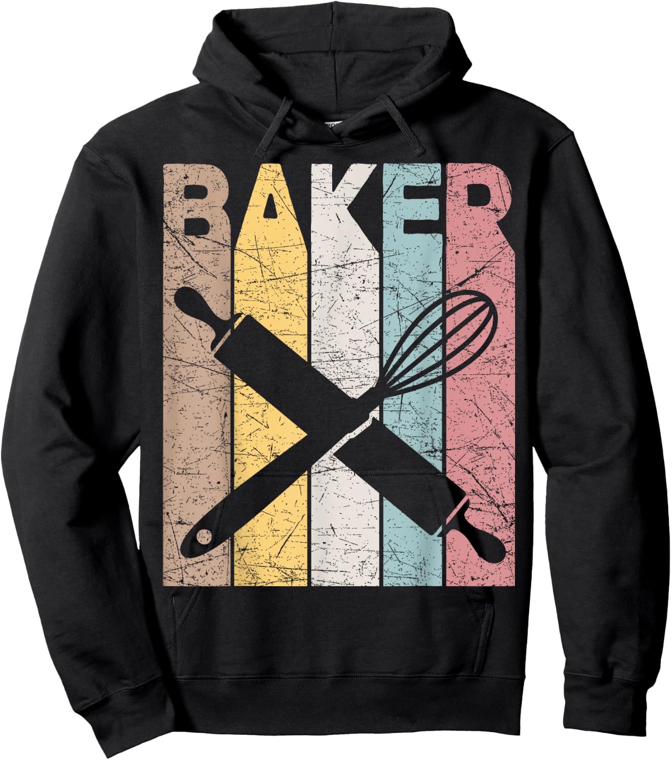 Baker Vintage Bakery Retro Pastry Chef Baking Hoodie - Hoodie | Black