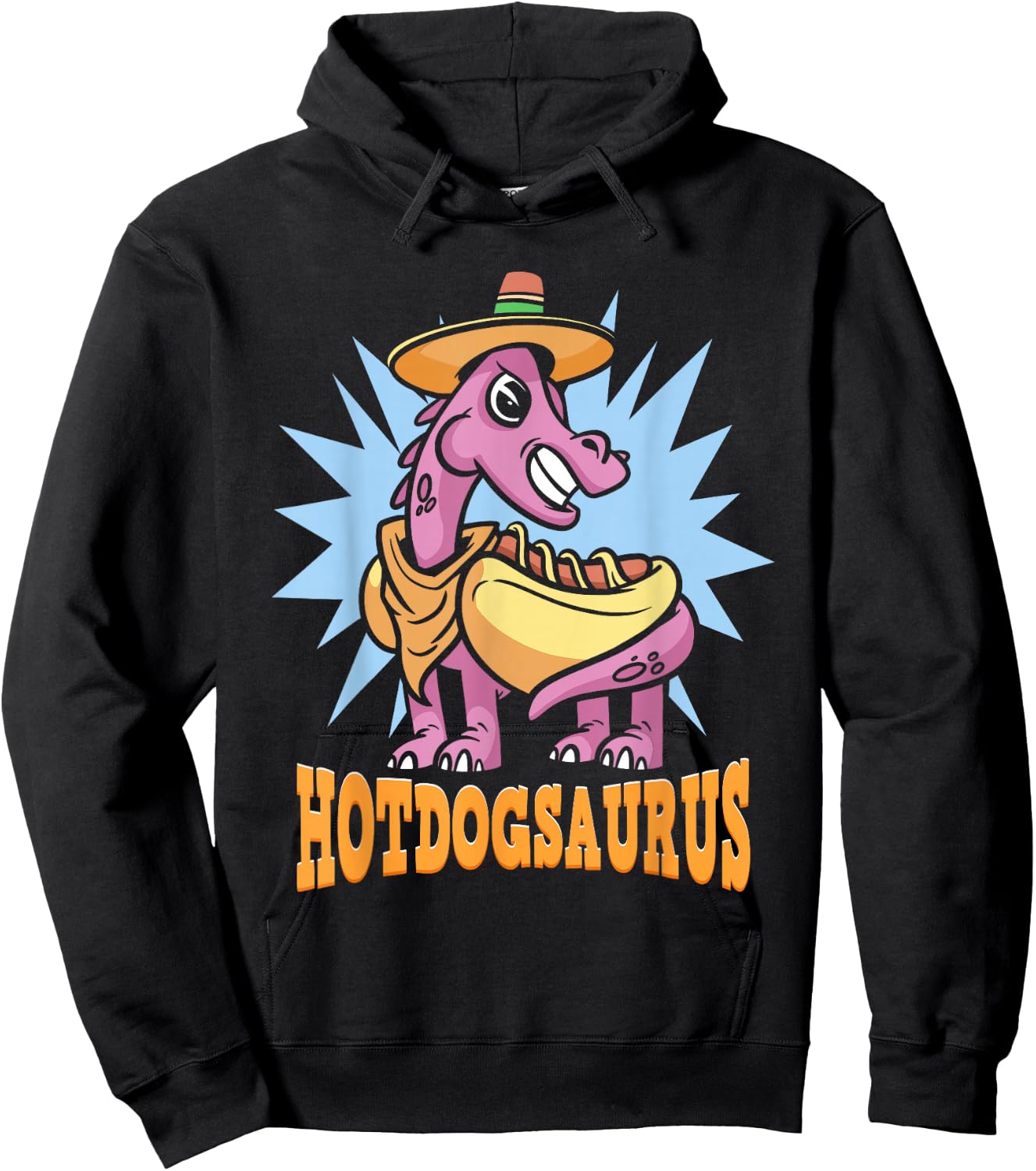 Funny Dinosaur Hot Dog | Hotdogsaurus Hoodie - Hoodie | Black