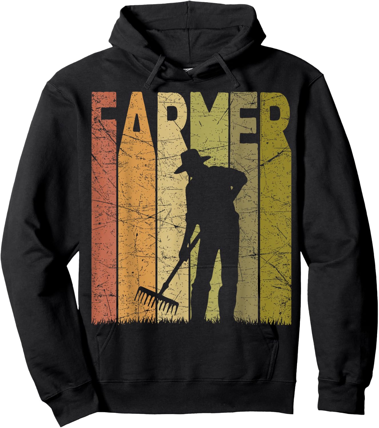 Farmer Vintage Gardener Farming Retro Gardening Agriculture Hoodie - Hoodie | Black