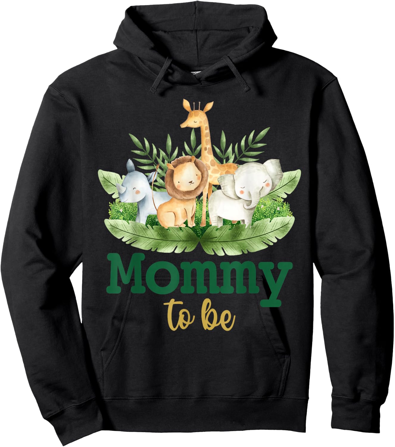 Soon To Be Mommy Jungle Animals Safari Baby Reveal Hoodie - Hoodie | Black