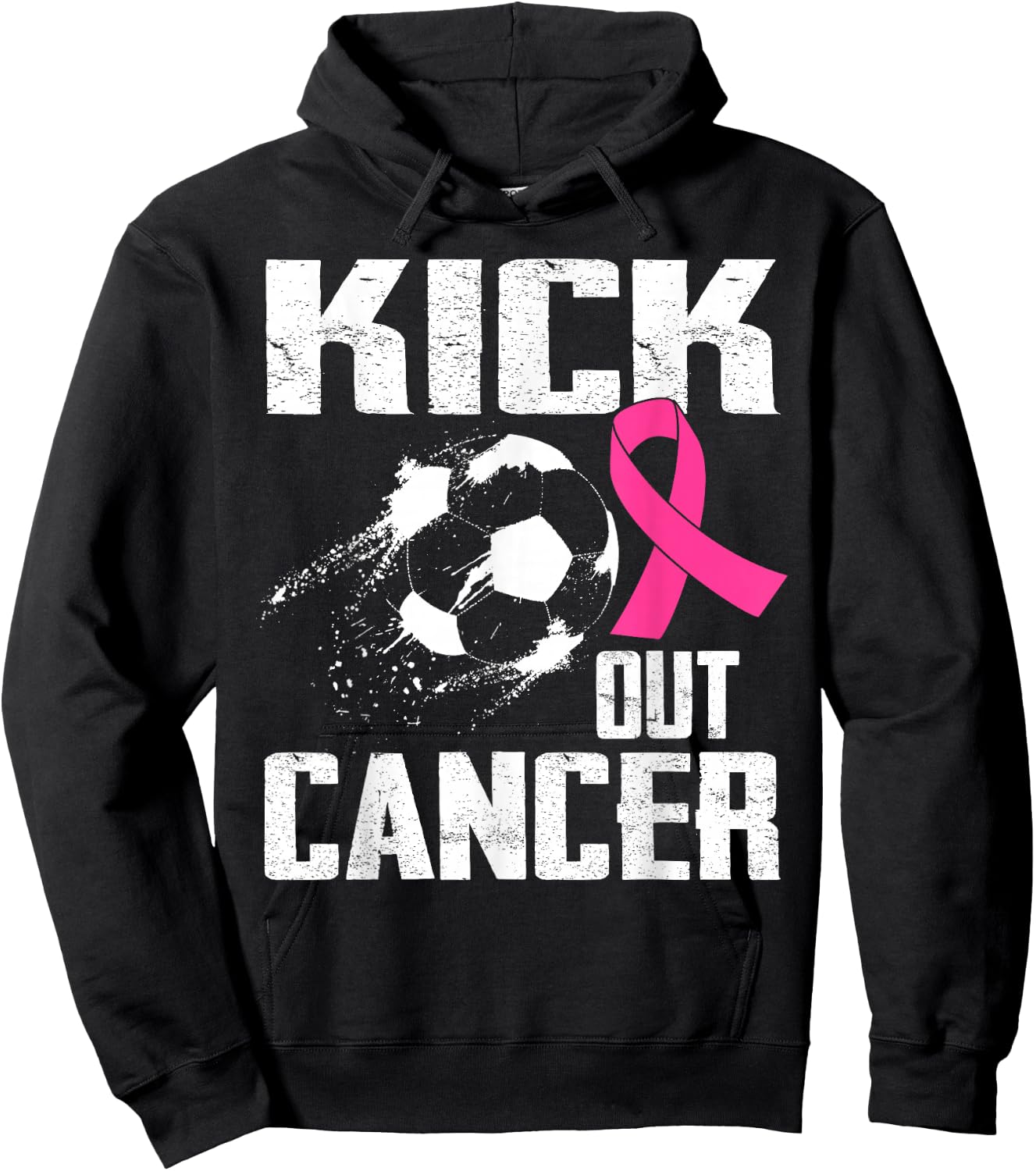 Breast Cancer Survivors Kick Out Cancer Soccer Ball Support Hoodie - Hoodie | Black