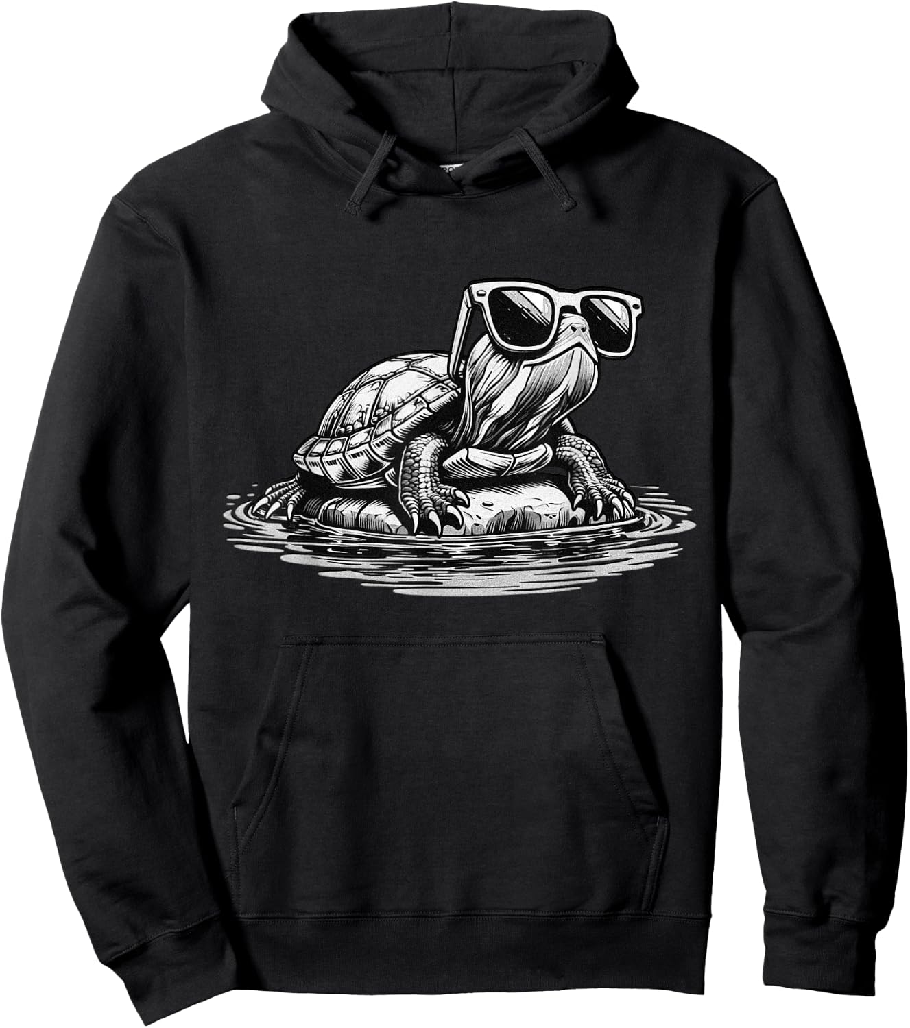 Painted Turtle Design Hoodie - Hoodie | Black