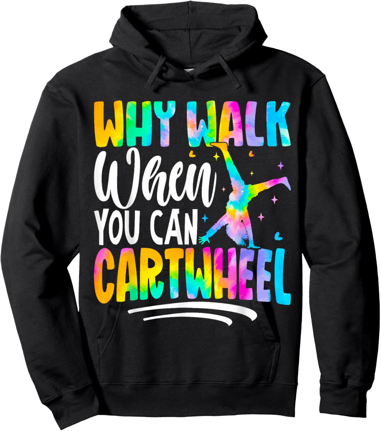 Cartwheel Gymnast Girl Tie Dye Gymnastic Girl Tumbling Hoodie - Hoodie | Black