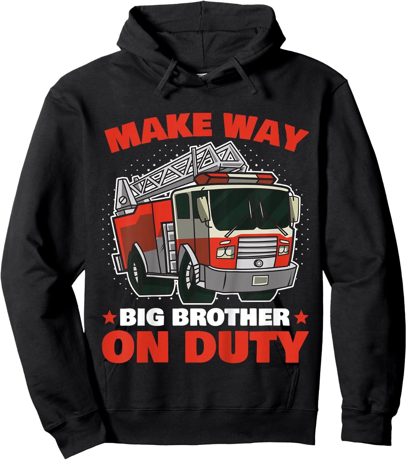 Kids Big Brother Firefighter Shirt | Brother Boys Firefighter Hoodie - Hoodie | Black