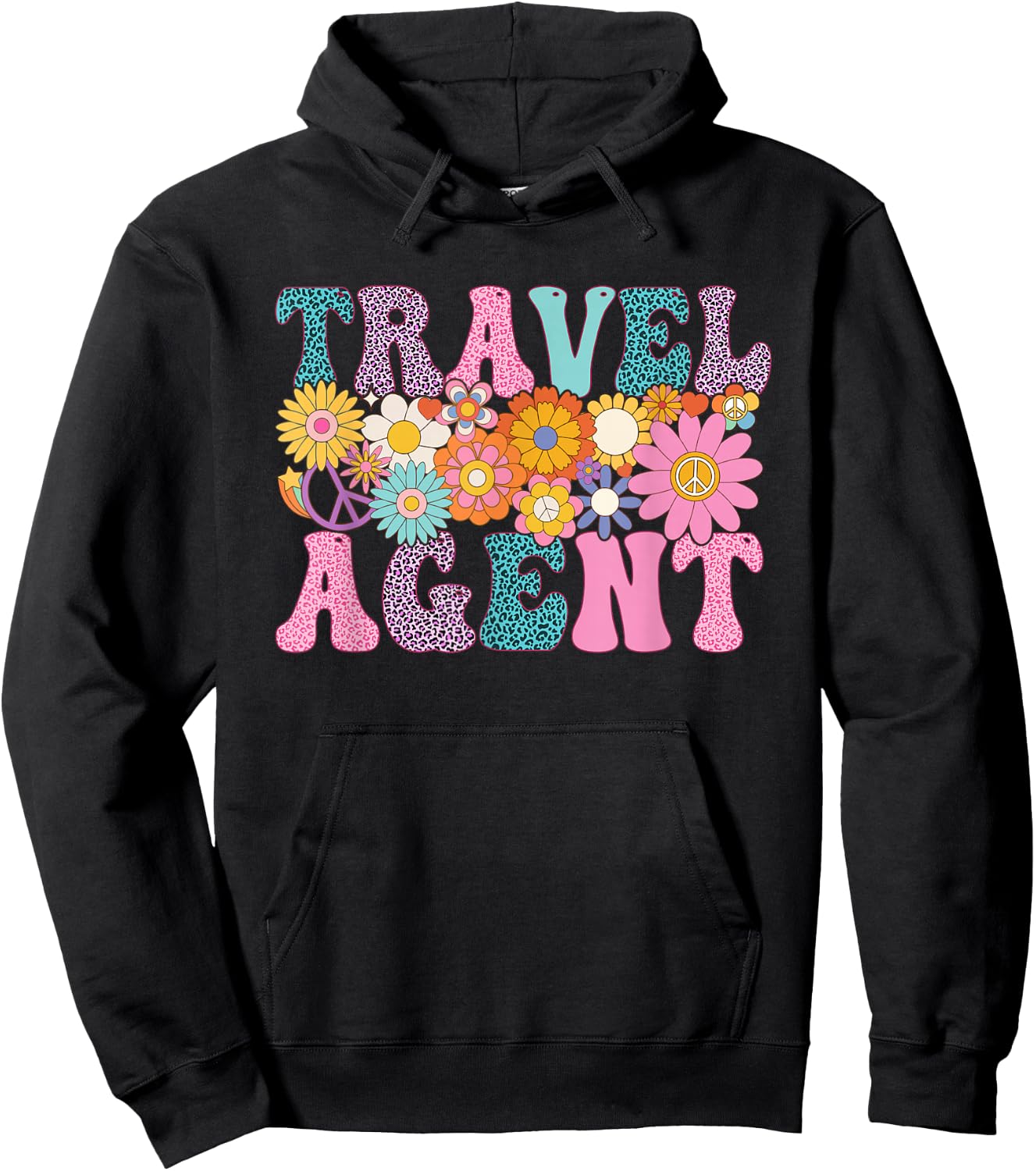 Travel Agent Week Groovy Leopard Appreciation Day Hoodie - Hoodie | Black