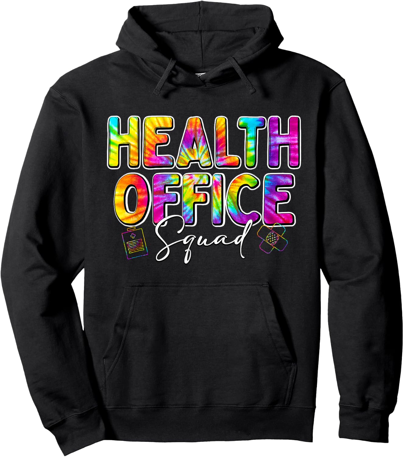 Health Office Squad Tie Dye Back To School Nurse Life Hoodie - Hoodie | Black