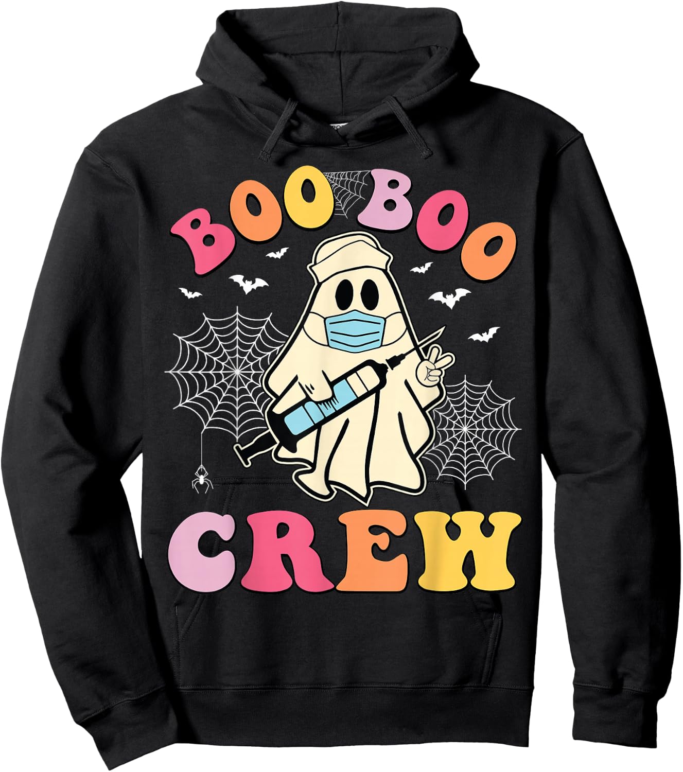 Groovy Boo Crew Nurse Funny Ghost Women Halloween Nurse Hoodie - Hoodie | Black