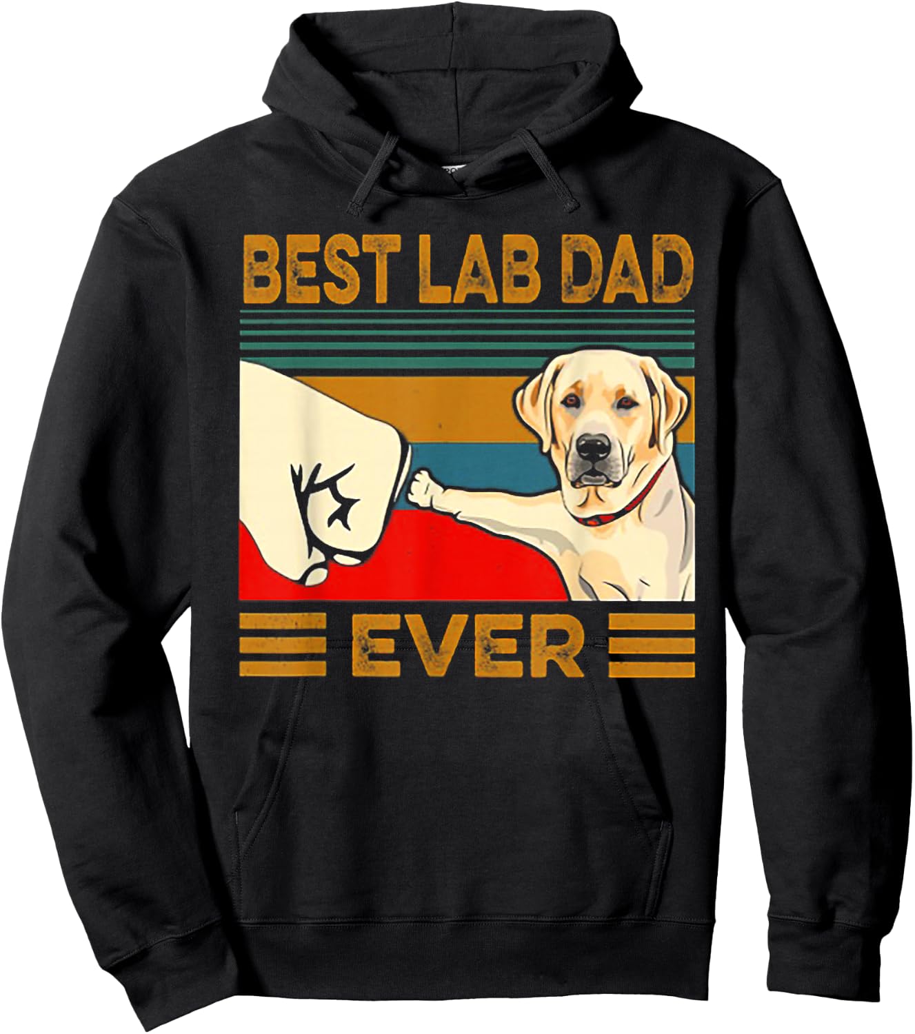 Best Lab Dad Ever Retro Vintage Hoodie - Hoodie | Black