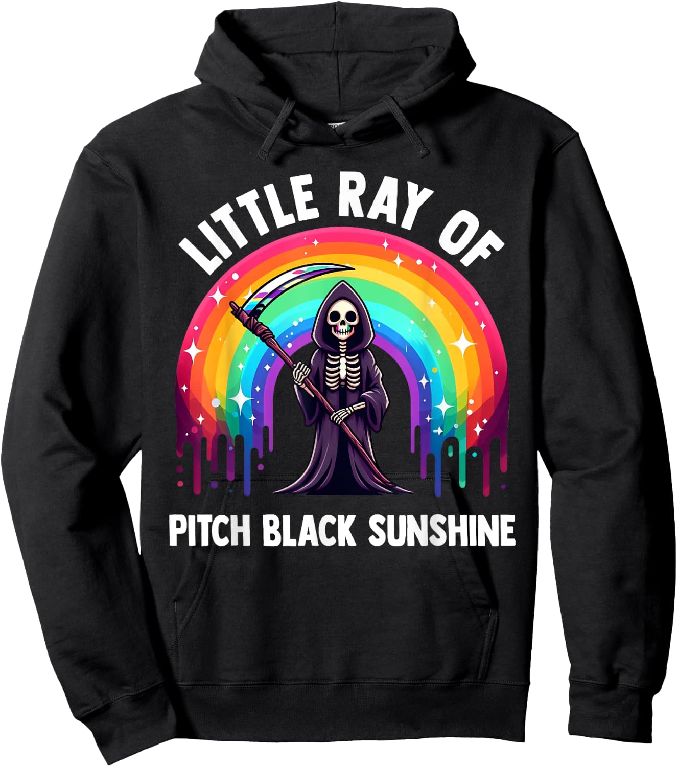 Little Ray Of Pitch Black Sunshine Death Rainbow Halloween Women Hoodie - Hoodie | Black