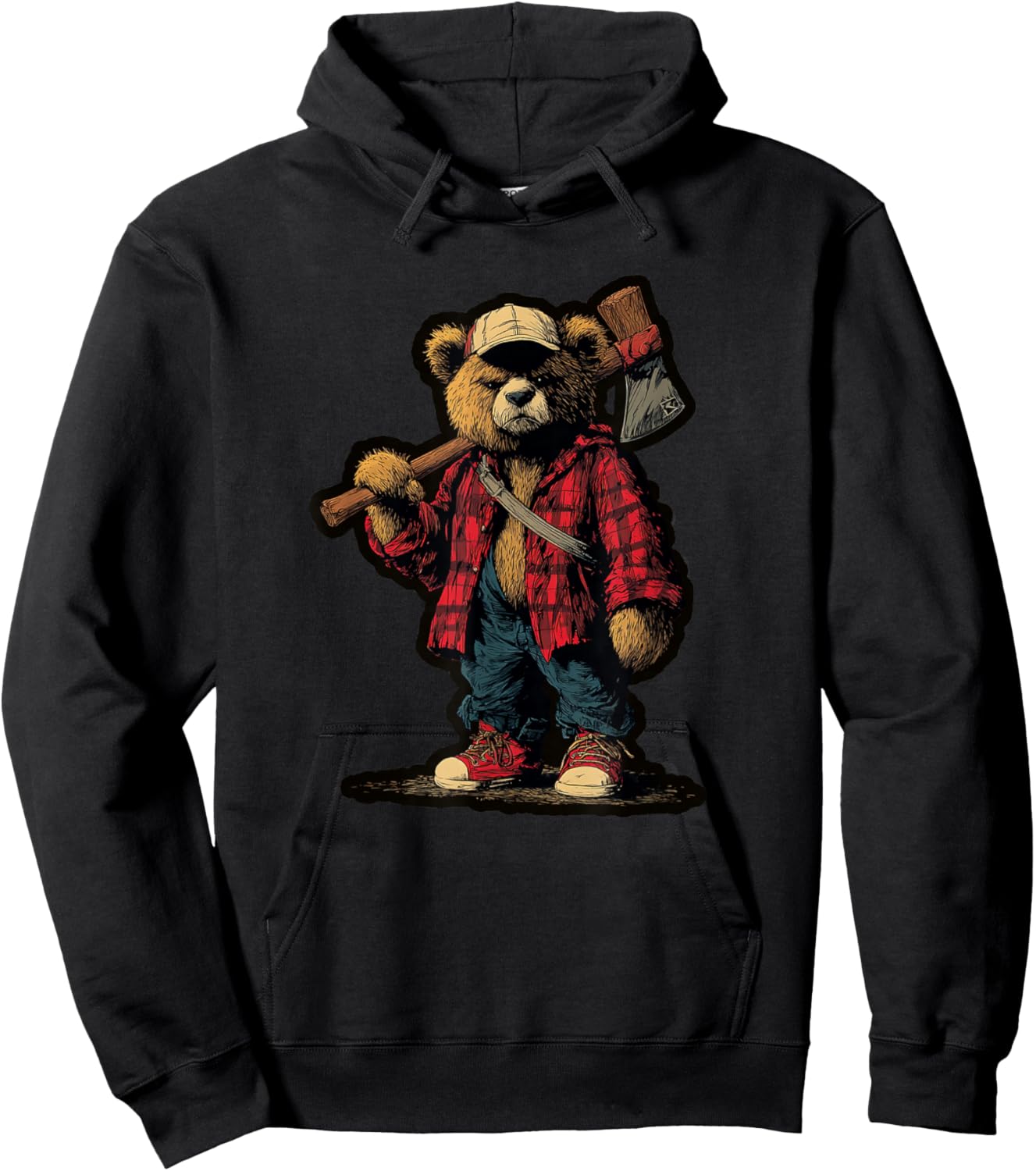 Strong Tree Cut Teddy Bear Costume for Lumberjack Lovers Hoodie - Hoodie | Black