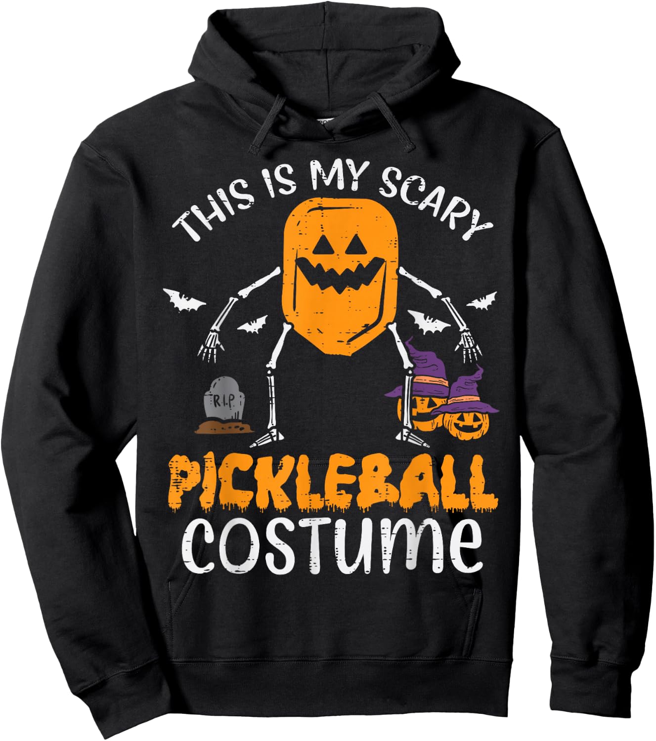 This Is My Scary Pickleball Costume Halloween Men Women Kids Hoodie - Hoodie | Black