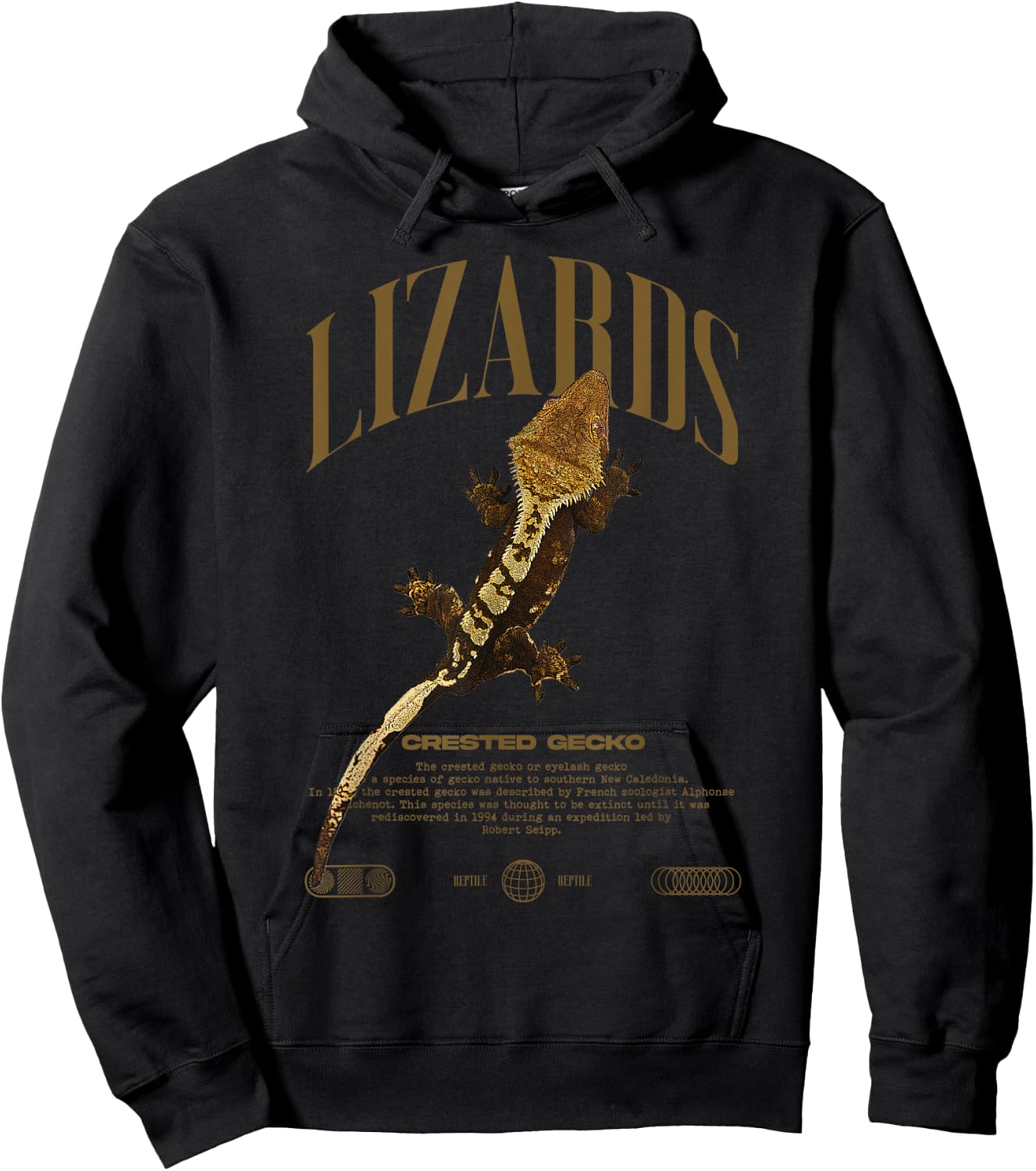 Crested Gecko Streetwear Lizard Keeper Hoodie - Hoodie | Black