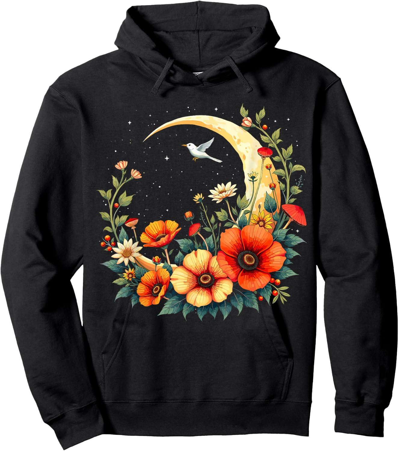 Moon Wildflower Hoodie - Hoodie | Black