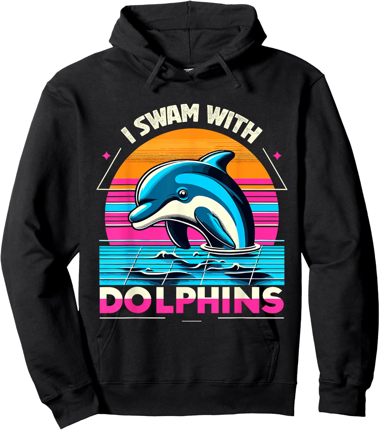 I swam with Dolphins Men Women Kids Funny Dolphin Hoodie - Hoodie | Black
