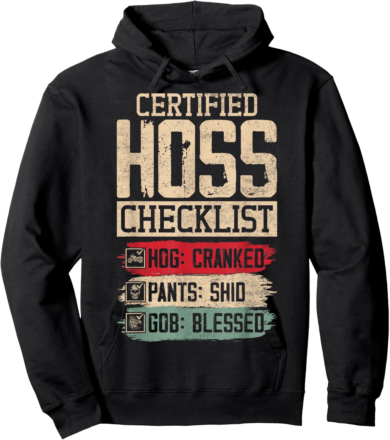 Hog Cranked Shid Gob Blessed Barb Left Funny Gag Hoodie - Hoodie | Black