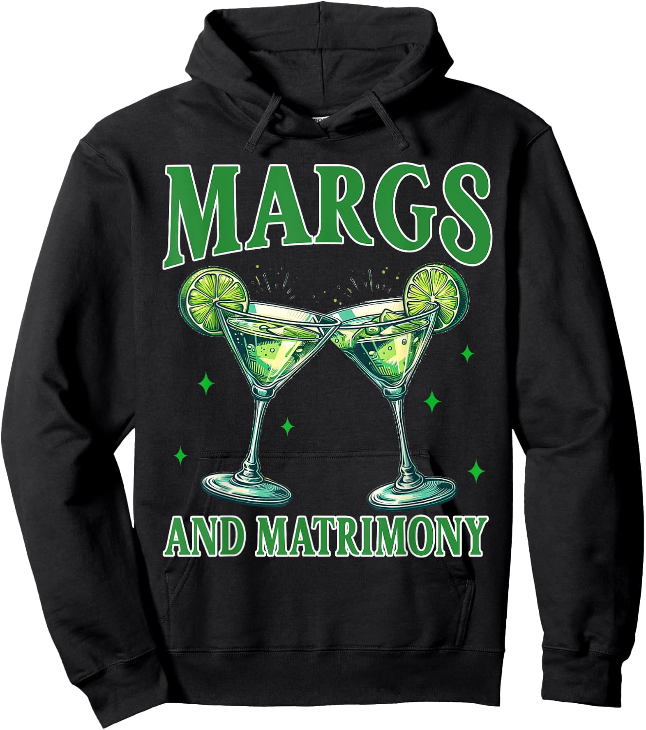 Bachelorette Margarita Bridal Party Margs And Matrimony Hoodie - Hoodie | Black