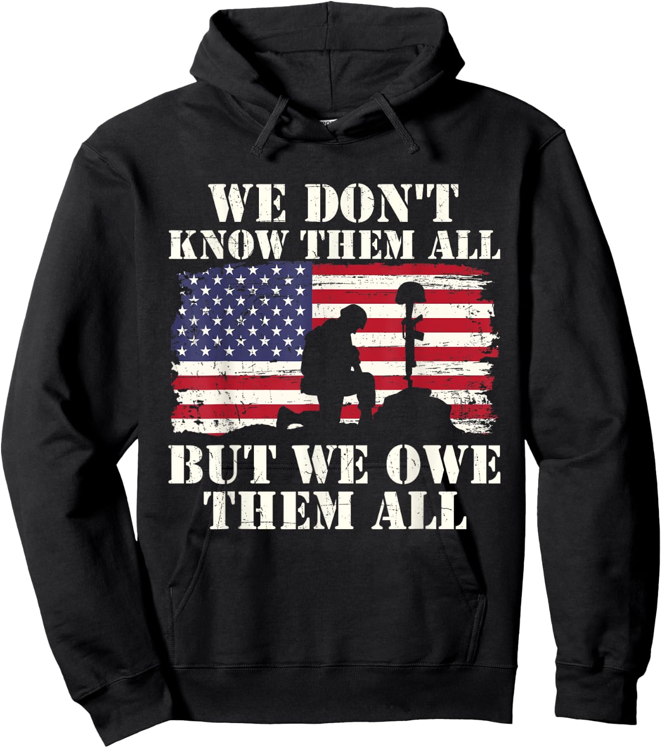 We Owe Them All - Patriotic America Veterans Memorial Day Hoodie - Hoodie | Black