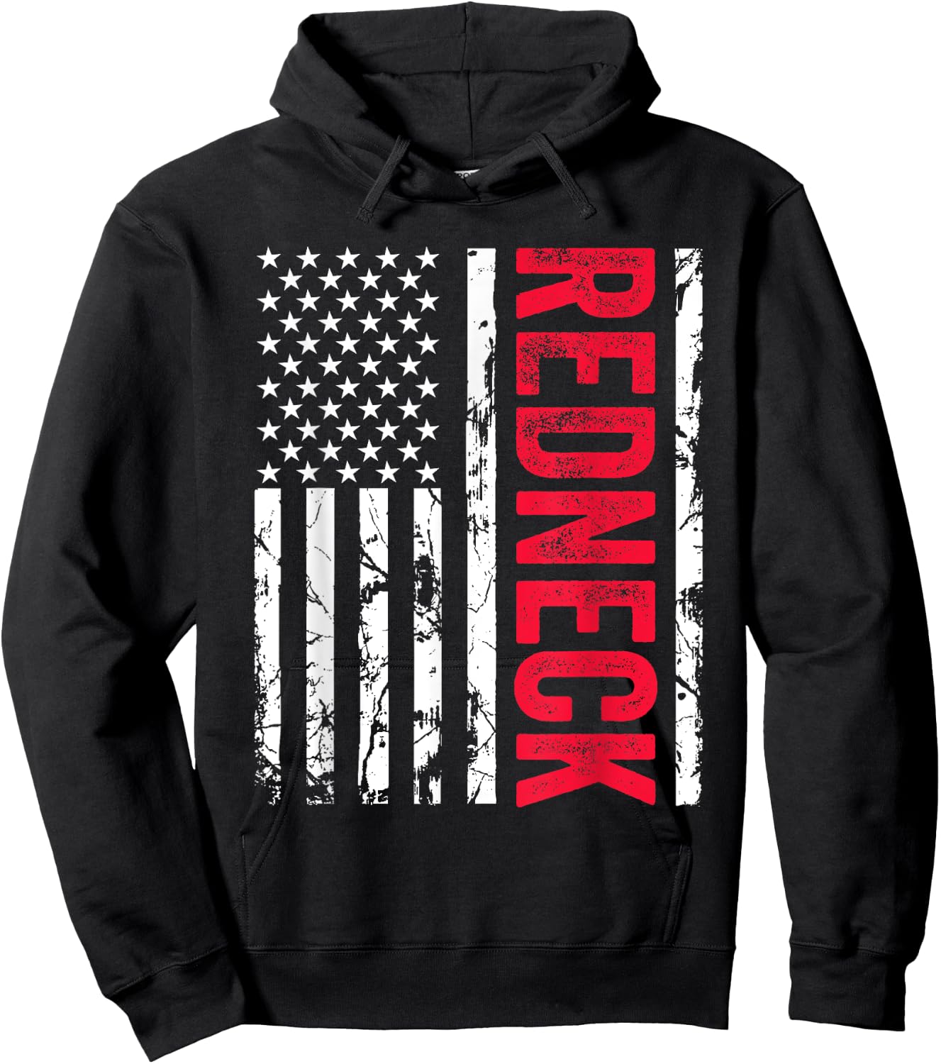 Redneck American Flag Redneck Joke Funny Hoodie - Hoodie | Black