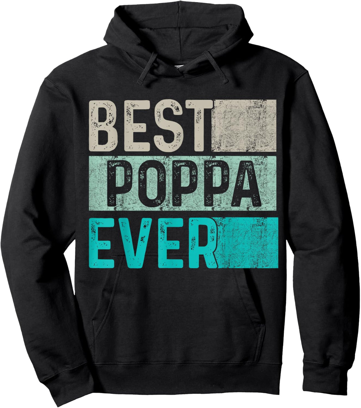 Vintage Best Poppa Ever Dad - Papa Vintage Best Gift Hoodie - Hoodie | Black