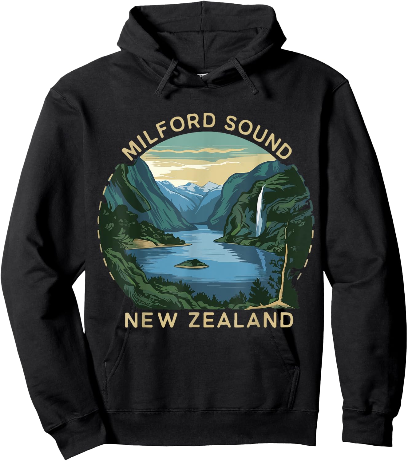 Milford Sound Costume Fjords of New Zealand Hiking Hoodie - Hoodie | Black