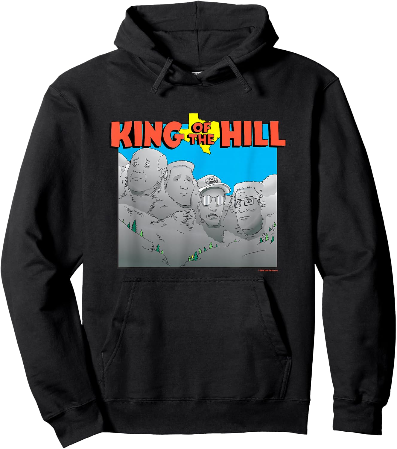 King of The Hill Iconic Rushmore Group Shot Big Chest Logo Hoodie - Hoodie | Black