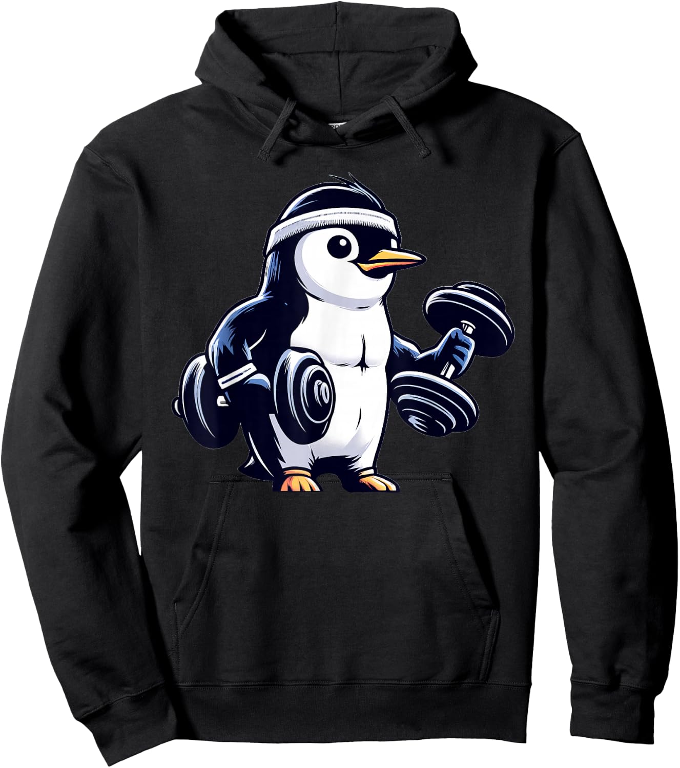 Penguin Powerlifting Weightlifting Gym Workout Hoodie - Hoodie | Black