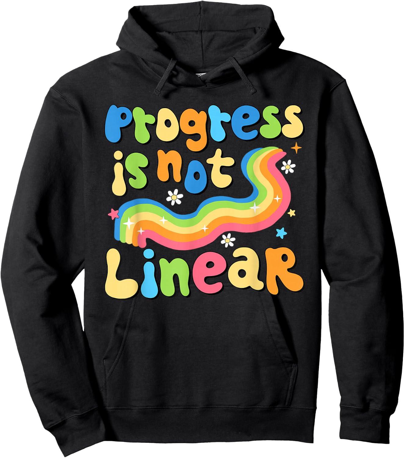 Progress Is Not Linear Groovy Special Education Teacher Hoodie - Hoodie | Black