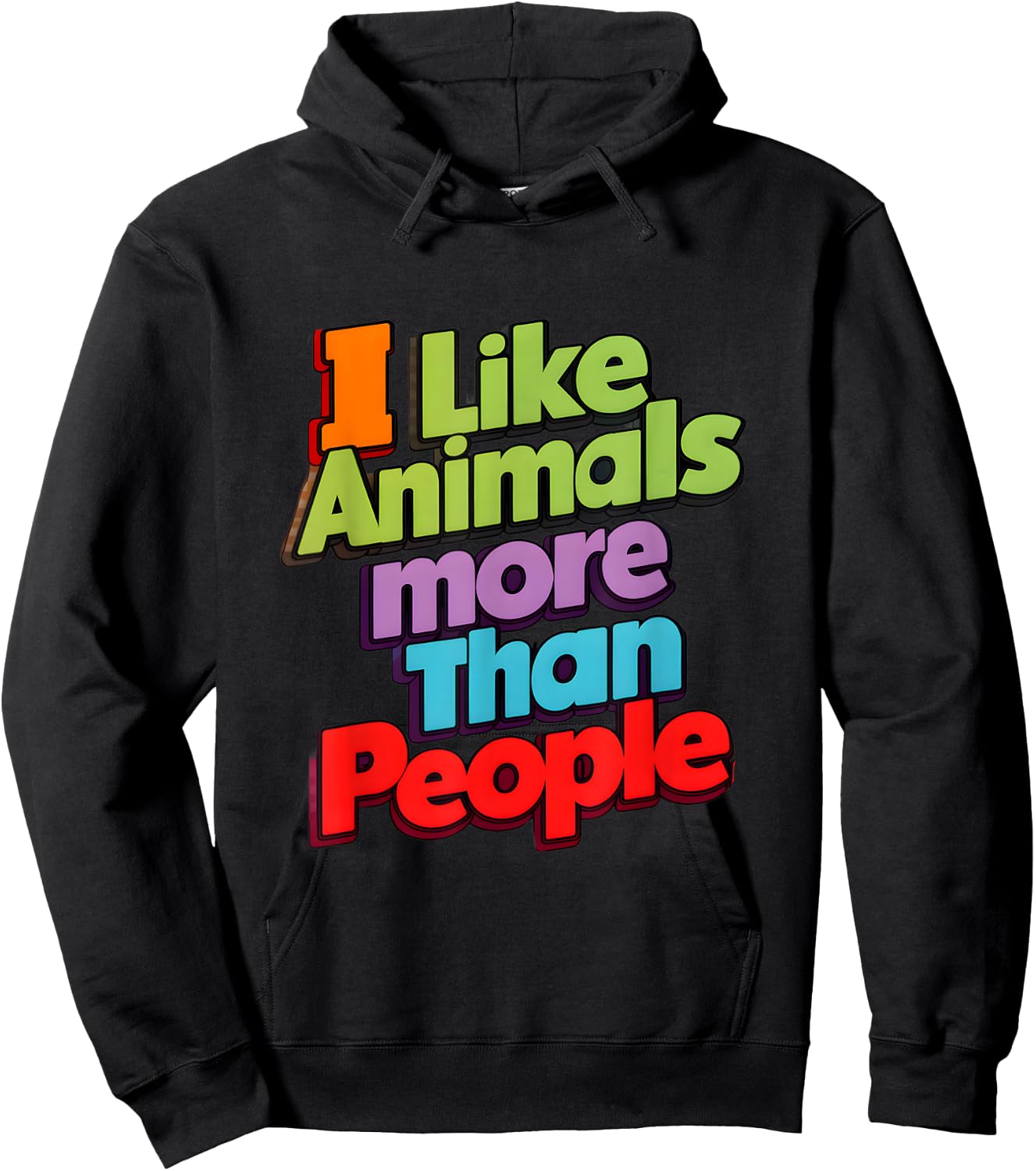 I like animals more than people funny novelty animals lovers Hoodie - Hoodie | Black