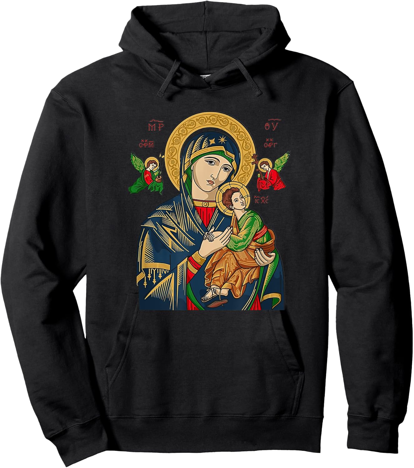 Our Lady of Perpetual Help Blessed Mother Mary Catholic Hoodie - Hoodie | Black