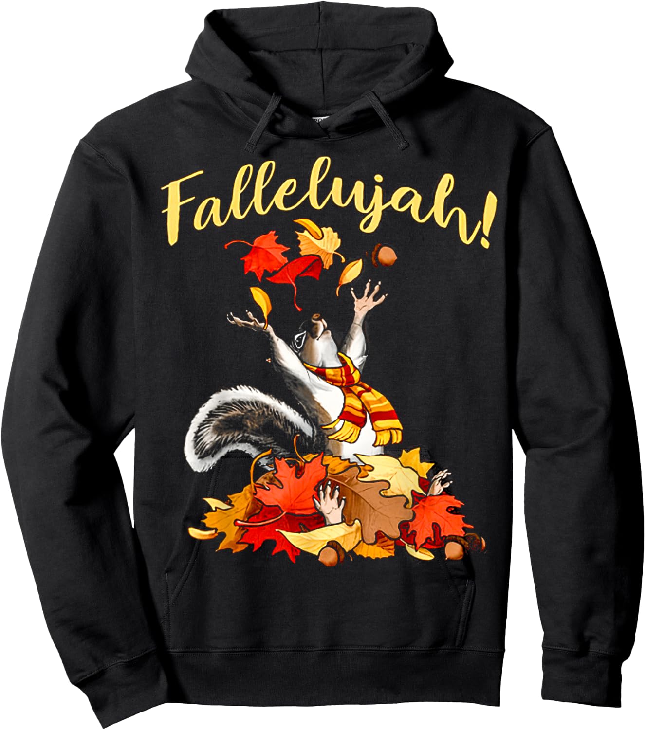 Squirrel Fallelujah Ladies Hoodie - Hoodie | Black