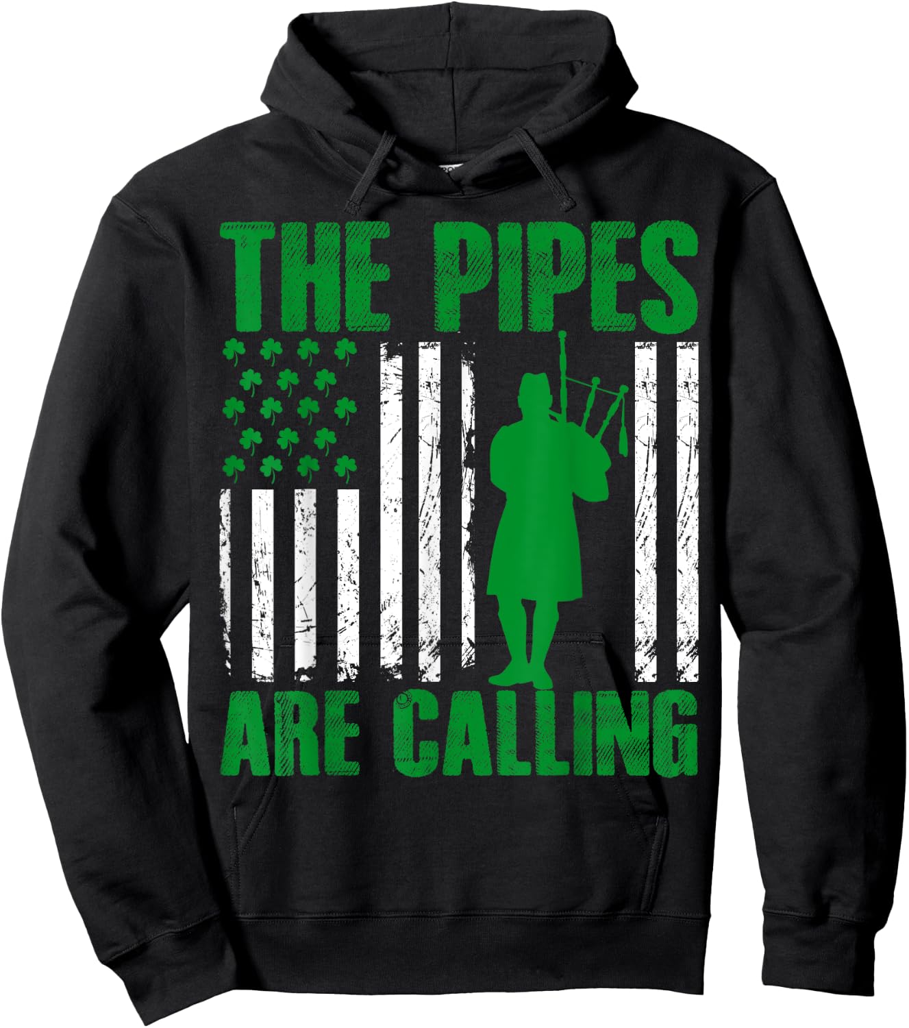 Irish Bagpiper American Pride Musical Bagpipe Gifts Novelty Kids Men Hoodie - Hoodie | Black