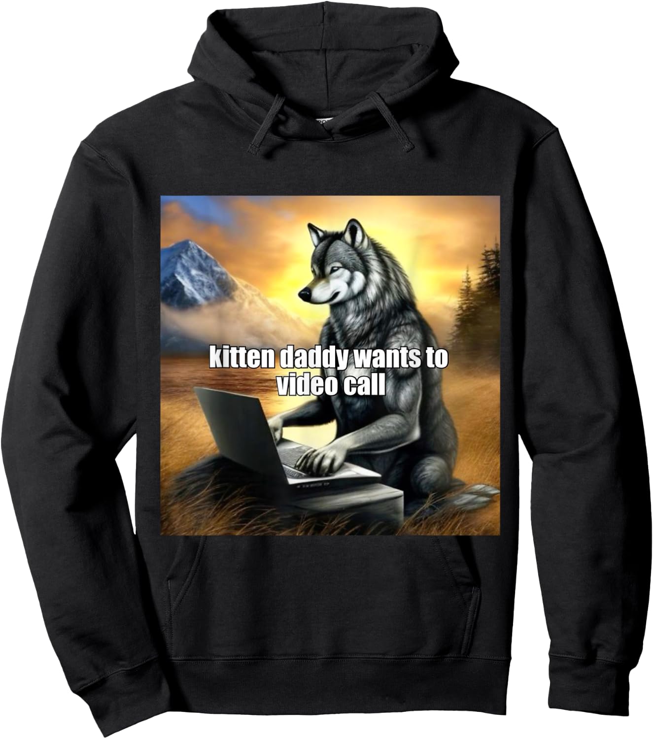 Kitten Daddy Wants to Video Call Hoodie - Hoodie | Black