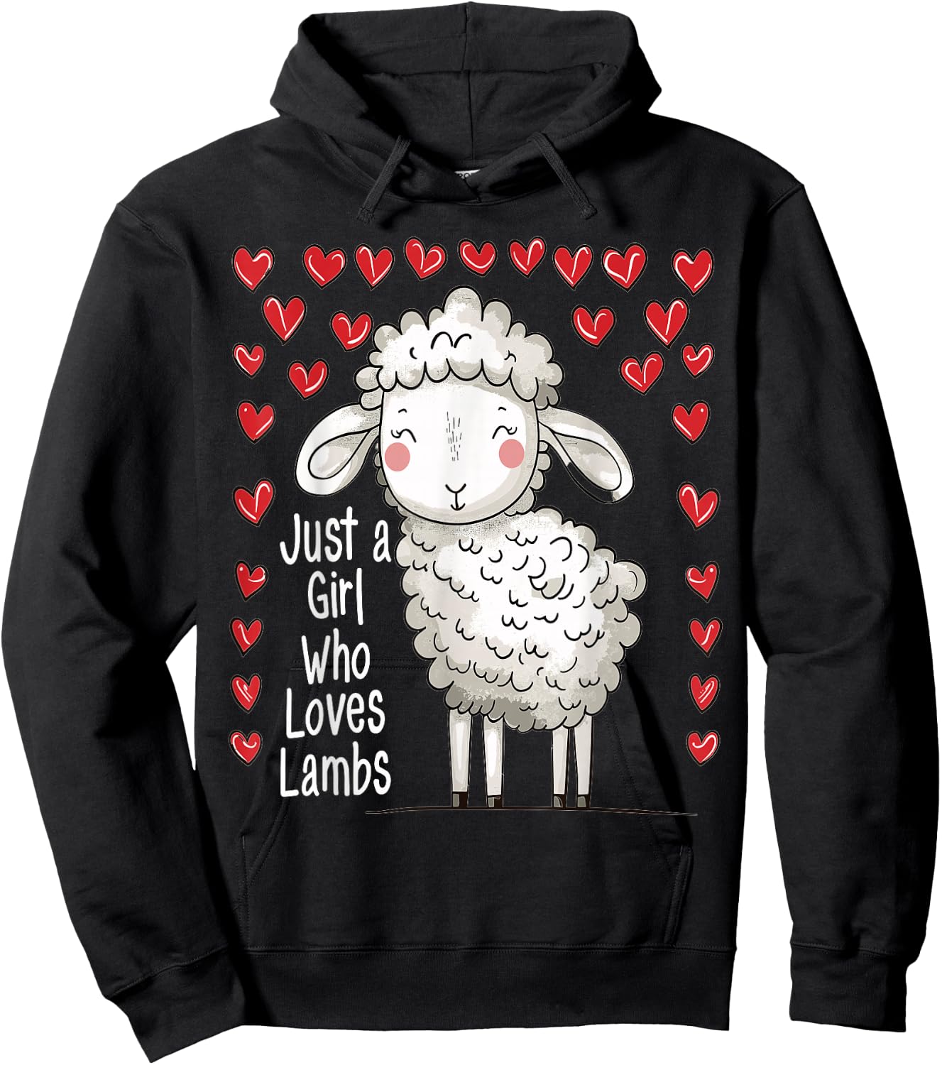 Cute Lamb Lovers Gift Girls Just A Girl Who Loves Lambs Hoodie - Hoodie | Black