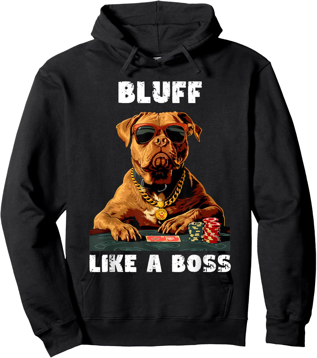 Bluff Like a Boss, Texas Holdem Poker Hoodie - Hoodie | Black