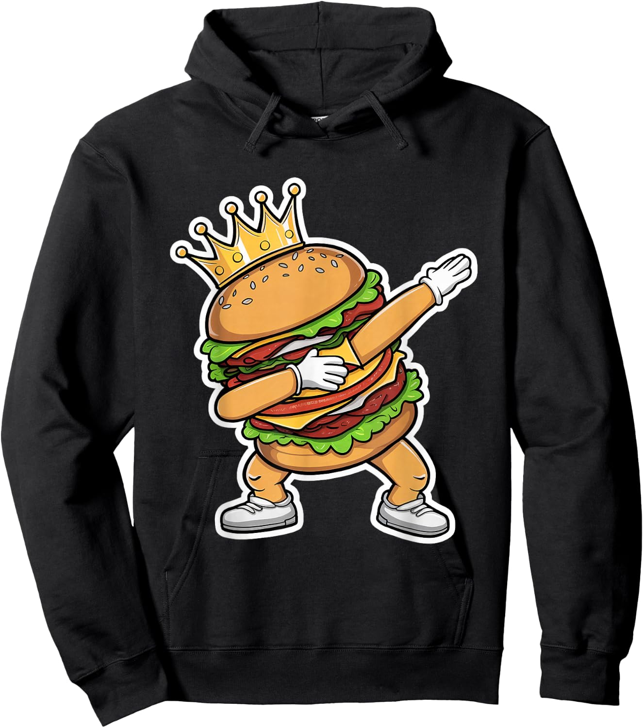 King of Burger Dab Dancing Funny Hamburger Hoodie - Hoodie | Black
