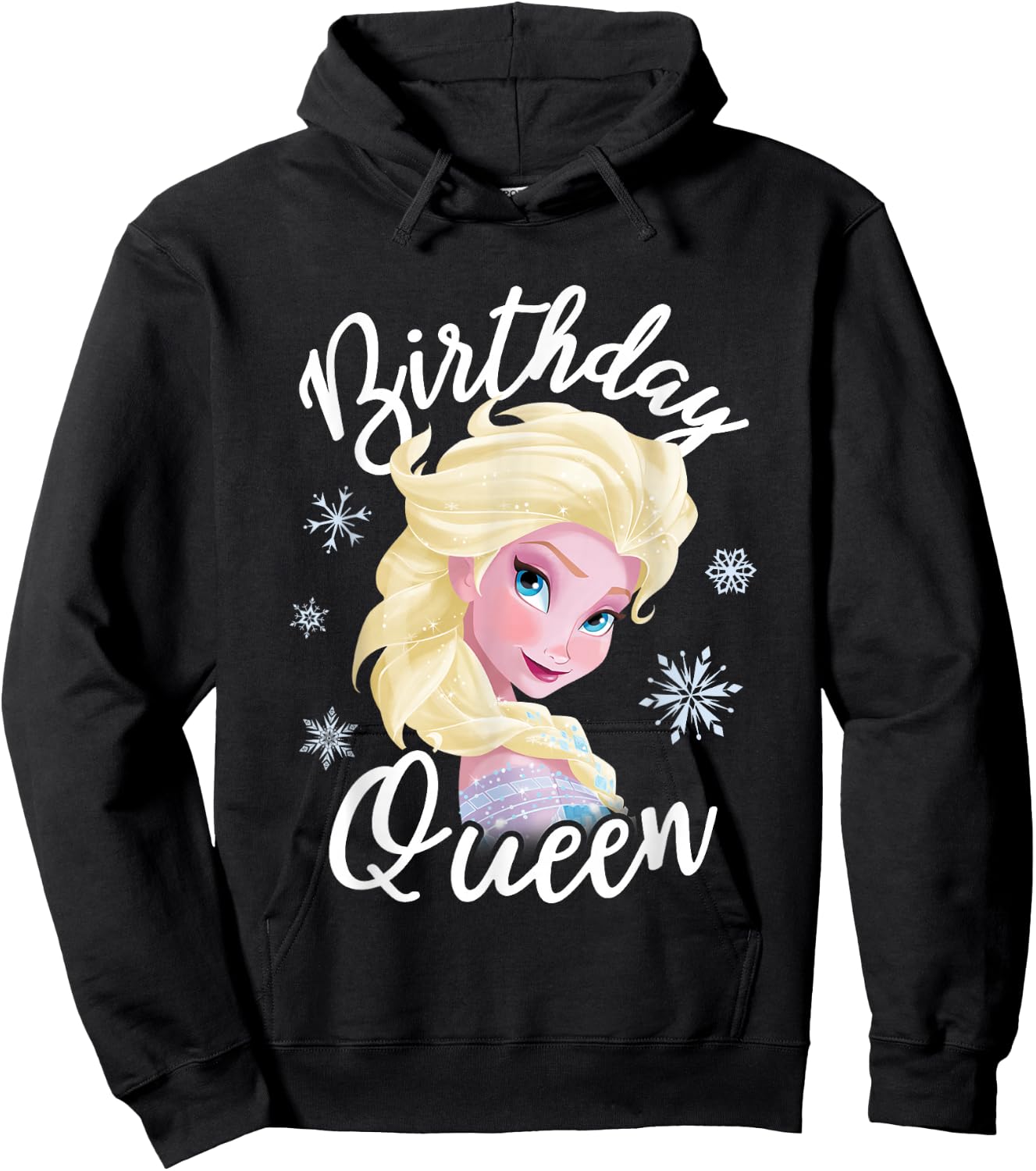 Disney Frozen Birthday Queen Elsa Big Chest Portrait Hoodie - Hoodie | Black