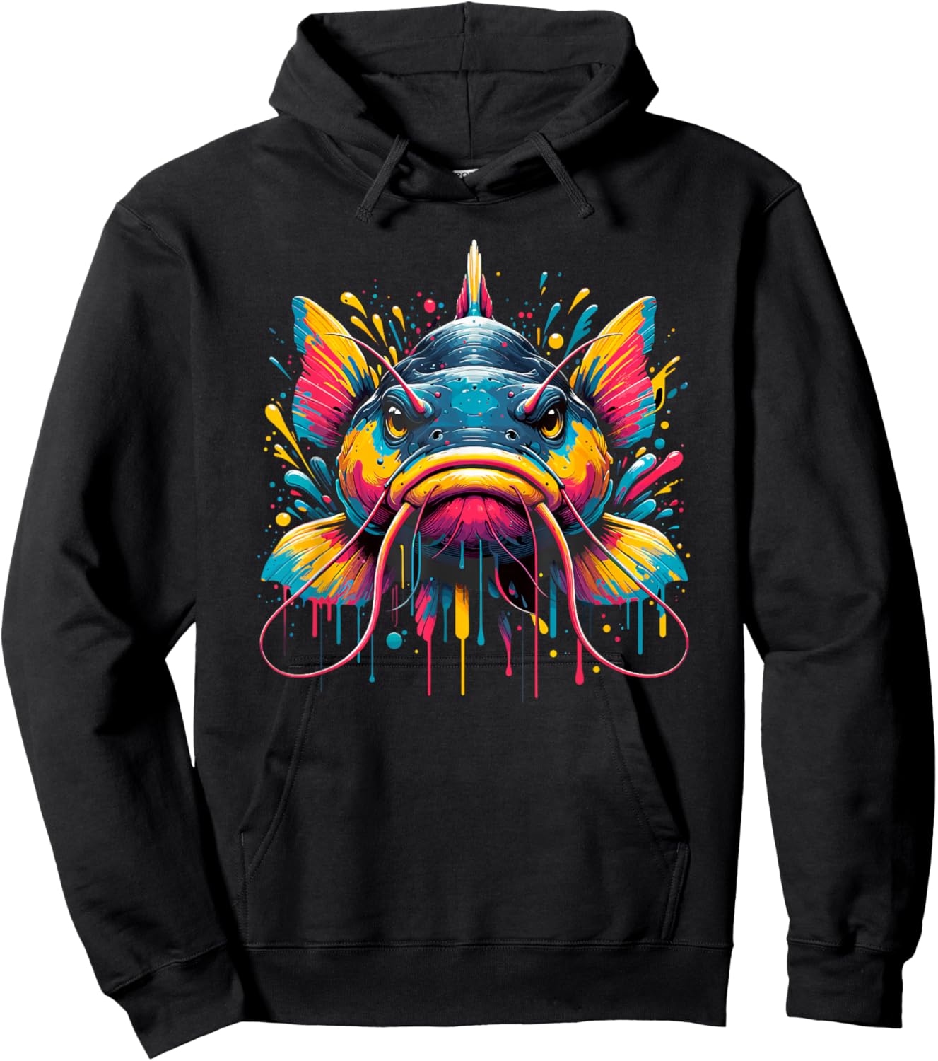 Splash Art Catfish Fish Catfishes Hoodie - Hoodie | Black