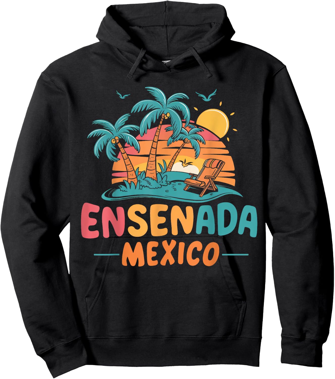 Ensenada Mexico Tropical Sunset beach Souvenir Vacation Women Kids Hoodie - Hoodie | Black