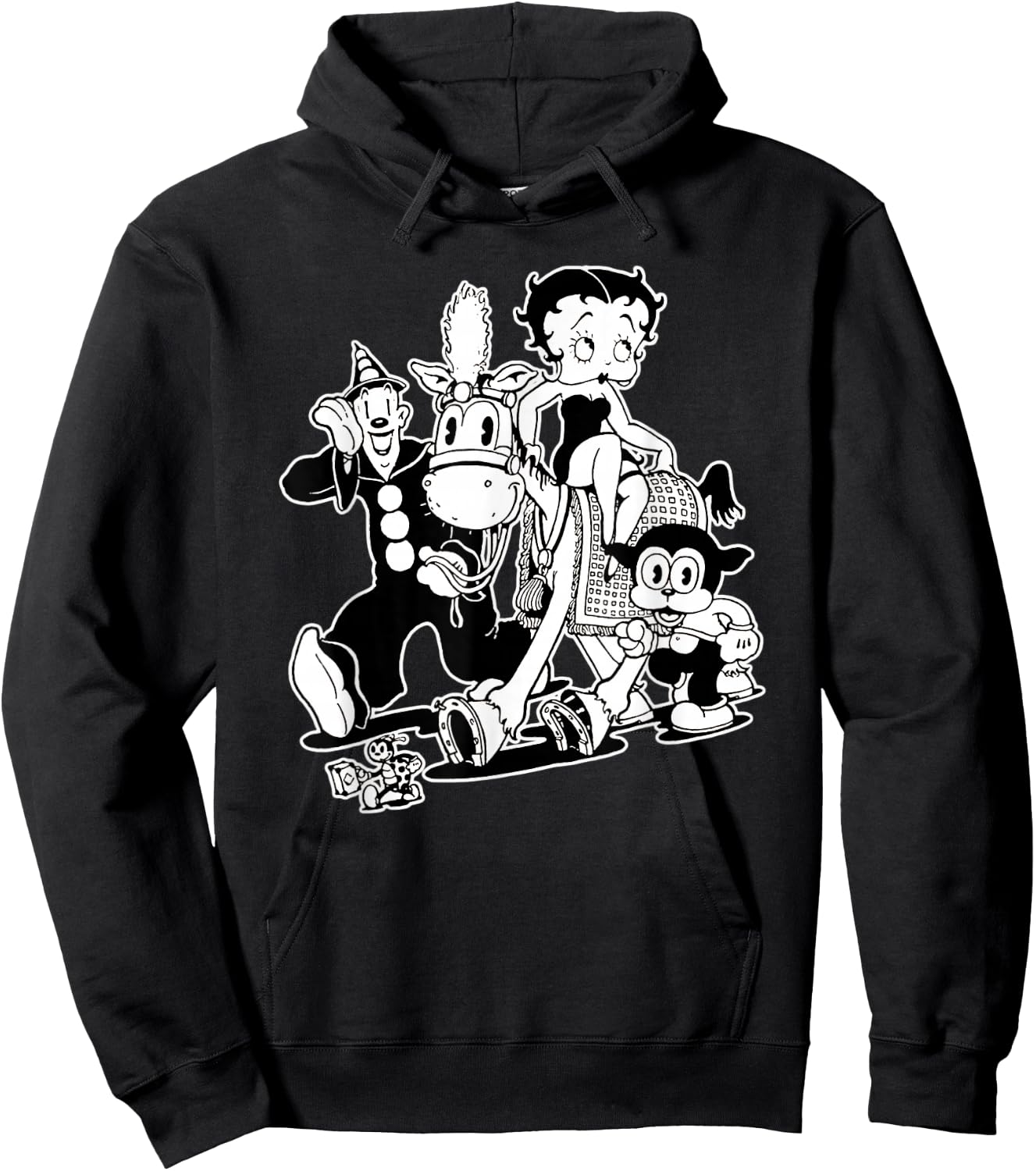Koko the Clown Bimbo Betty Vintage Crew Cartoon Hoodie - Hoodie | Black