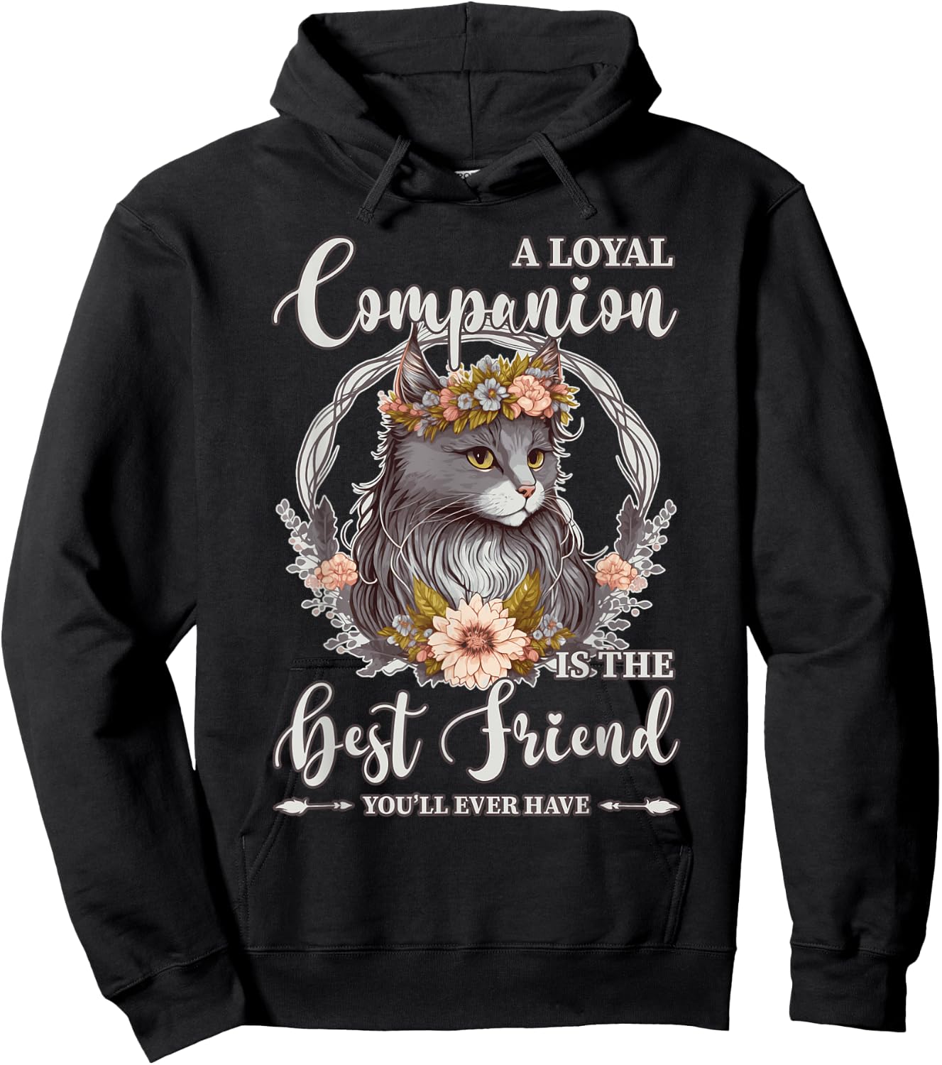 Cute Flower Crown Cat Pet Lover Quotes Fur Parent Men Women Kids Hoodie - Hoodie | Black