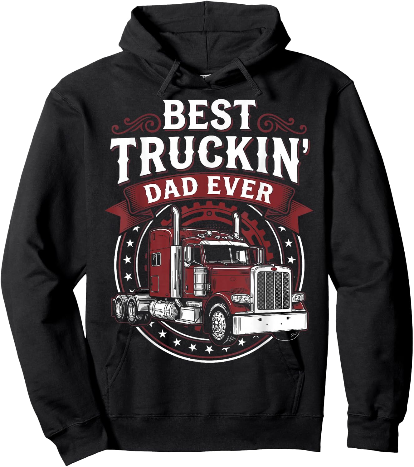 Trucking Father Father's Day - Best Truckin Dad Ever Hoodie - Hoodie | Black