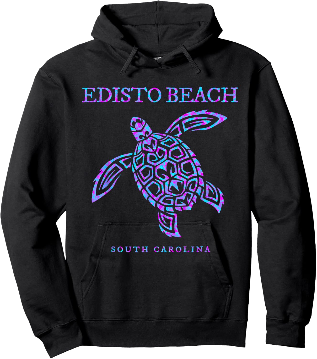 Edisto Beach South Carolina Sea Turtle Beach Vacation Hoodie - Hoodie | Black