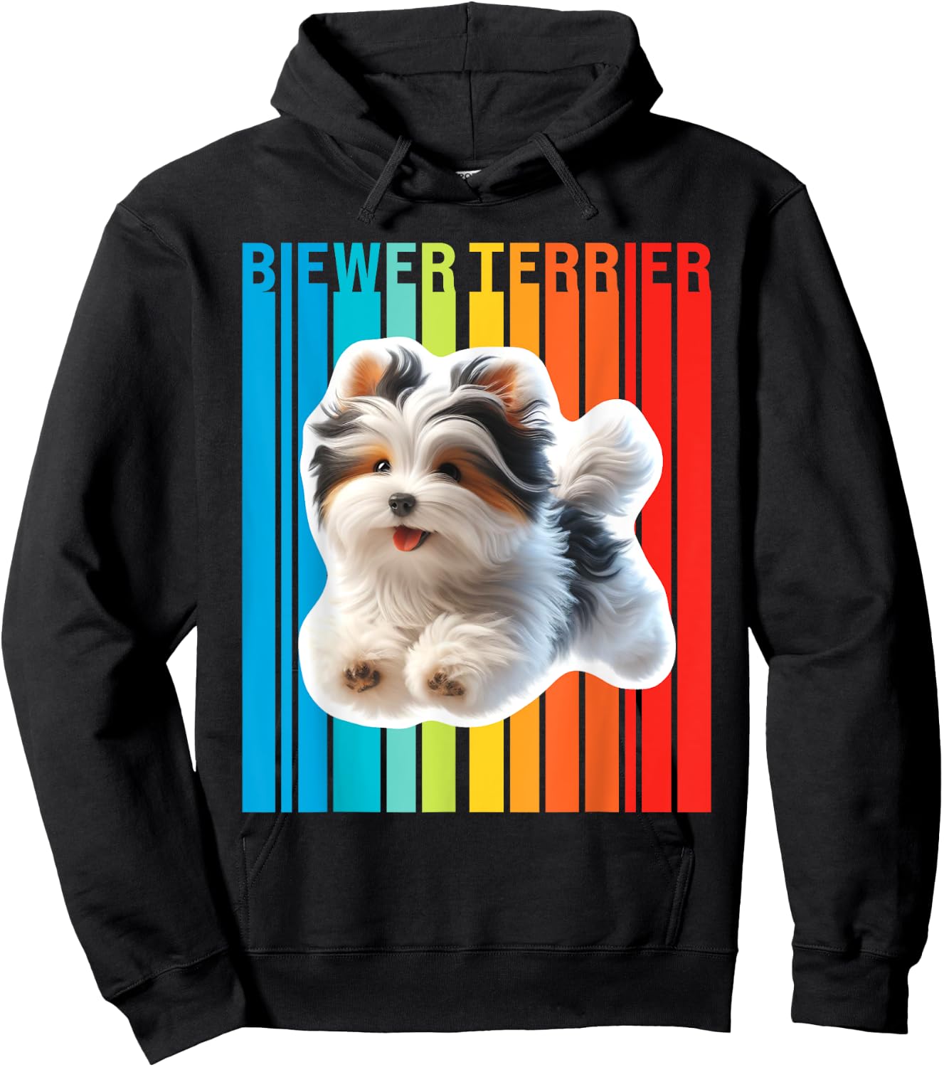 Colorful Biewer Terrier Hoodie - Hoodie | Black