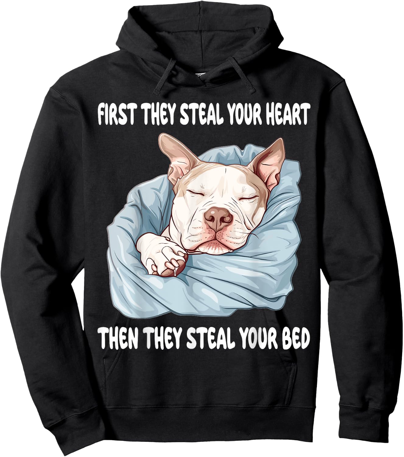 Pitbull Sleeping Pajamas Nightgown Hoodie - Hoodie | Black