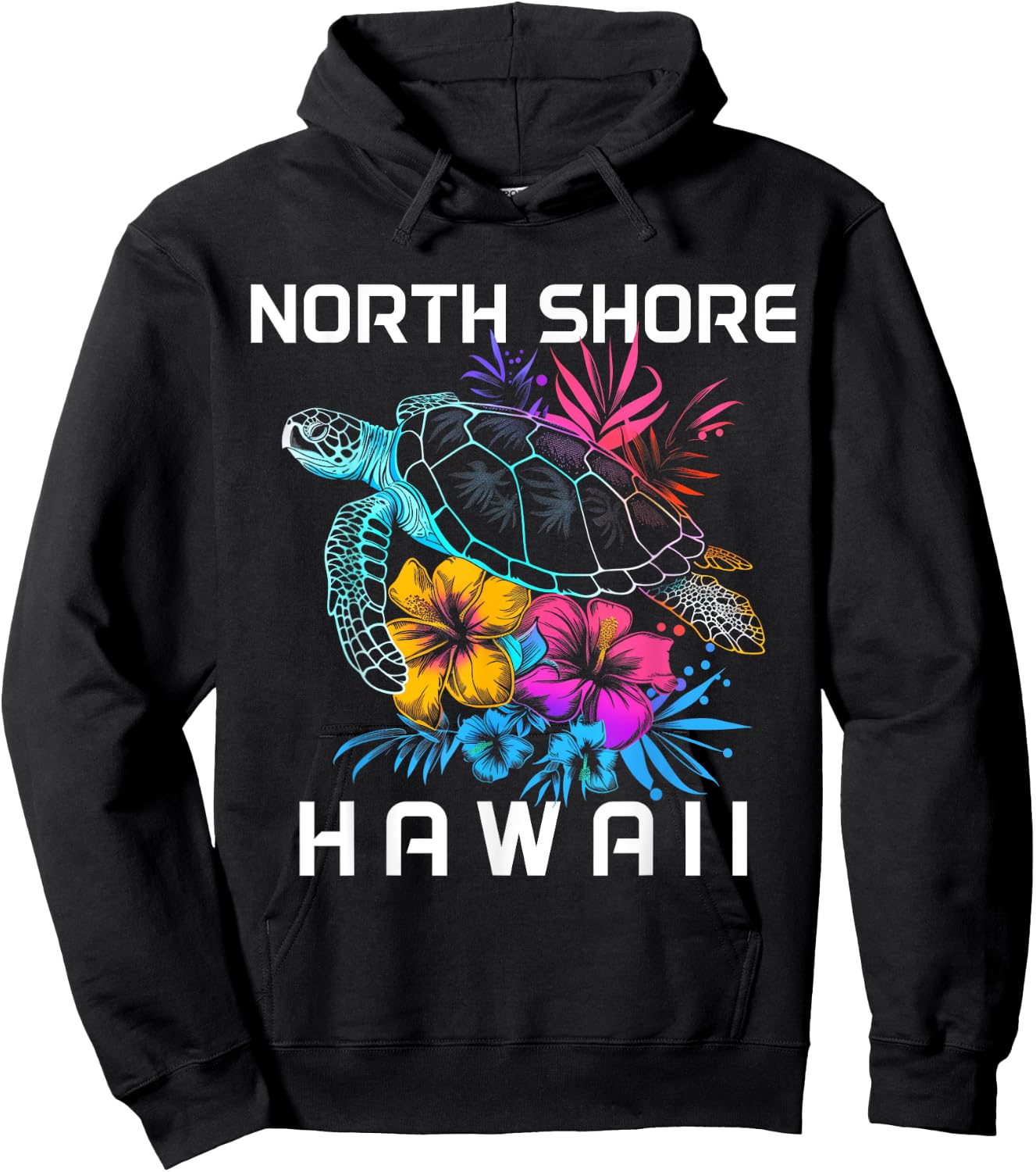 North Shore Hawaii Sea Turtle Hawaiian Diving Surfer Hoodie - Hoodie | Black