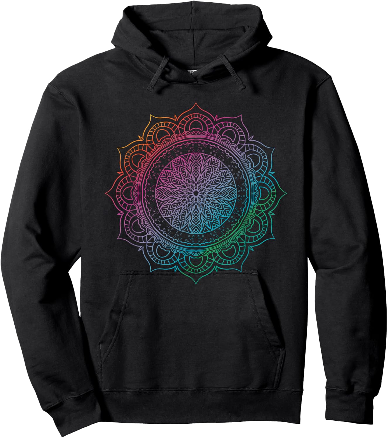 Sacred Geometry Boho Spiritual Yoga Flow Prana Art Mandala Hoodie - Hoodie | Black