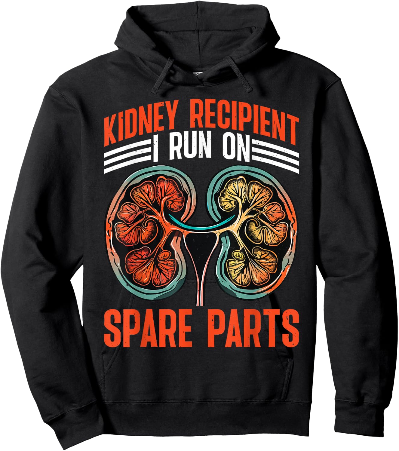 Kidney Recipient, I Run On Spare Parts Hoodie - Hoodie | Black